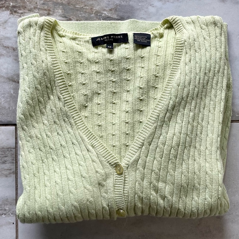 Jean Pierre Vintage Cable Knit Cardigan Sz. MP